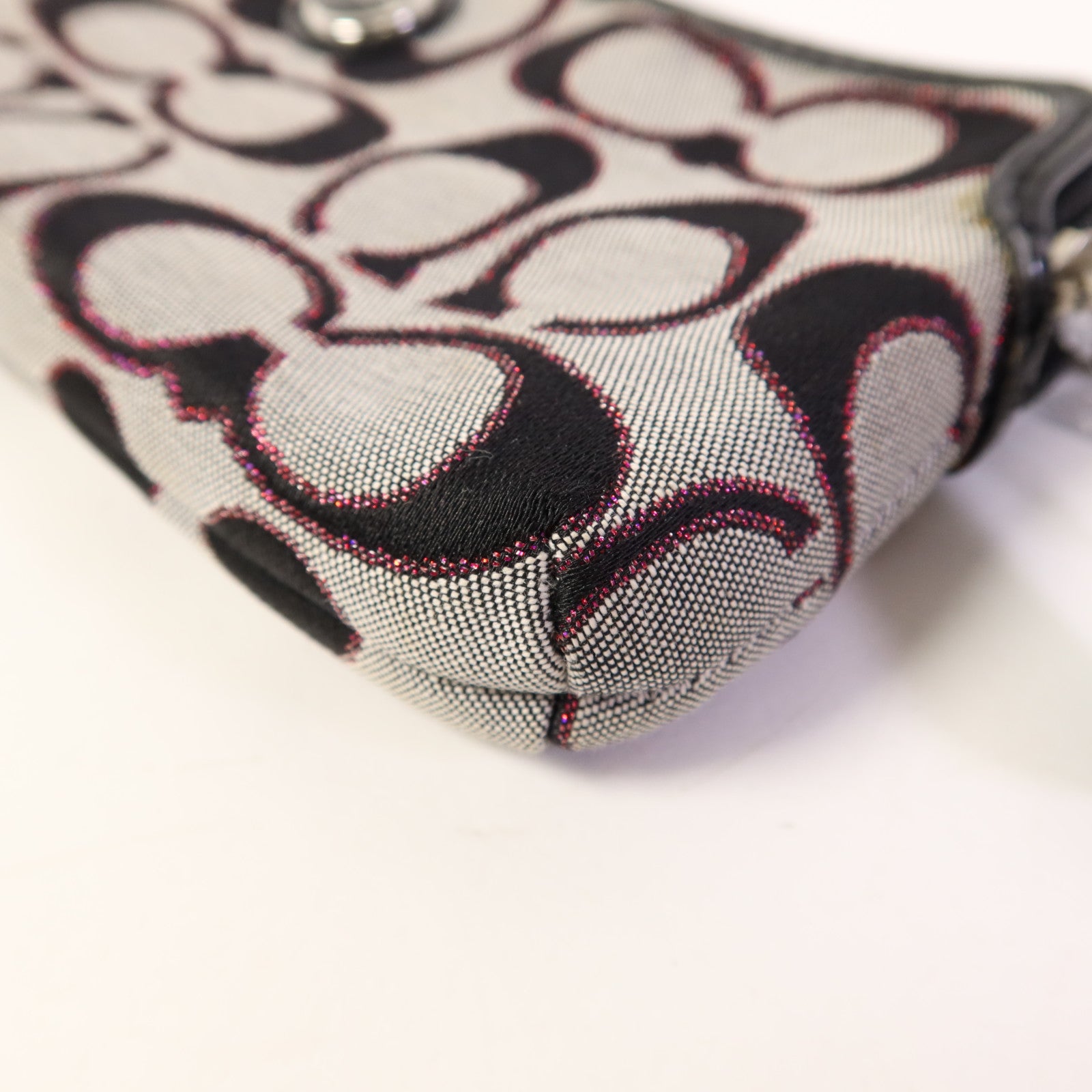 COACH 帆布Pouch wallet銀扣長錢包