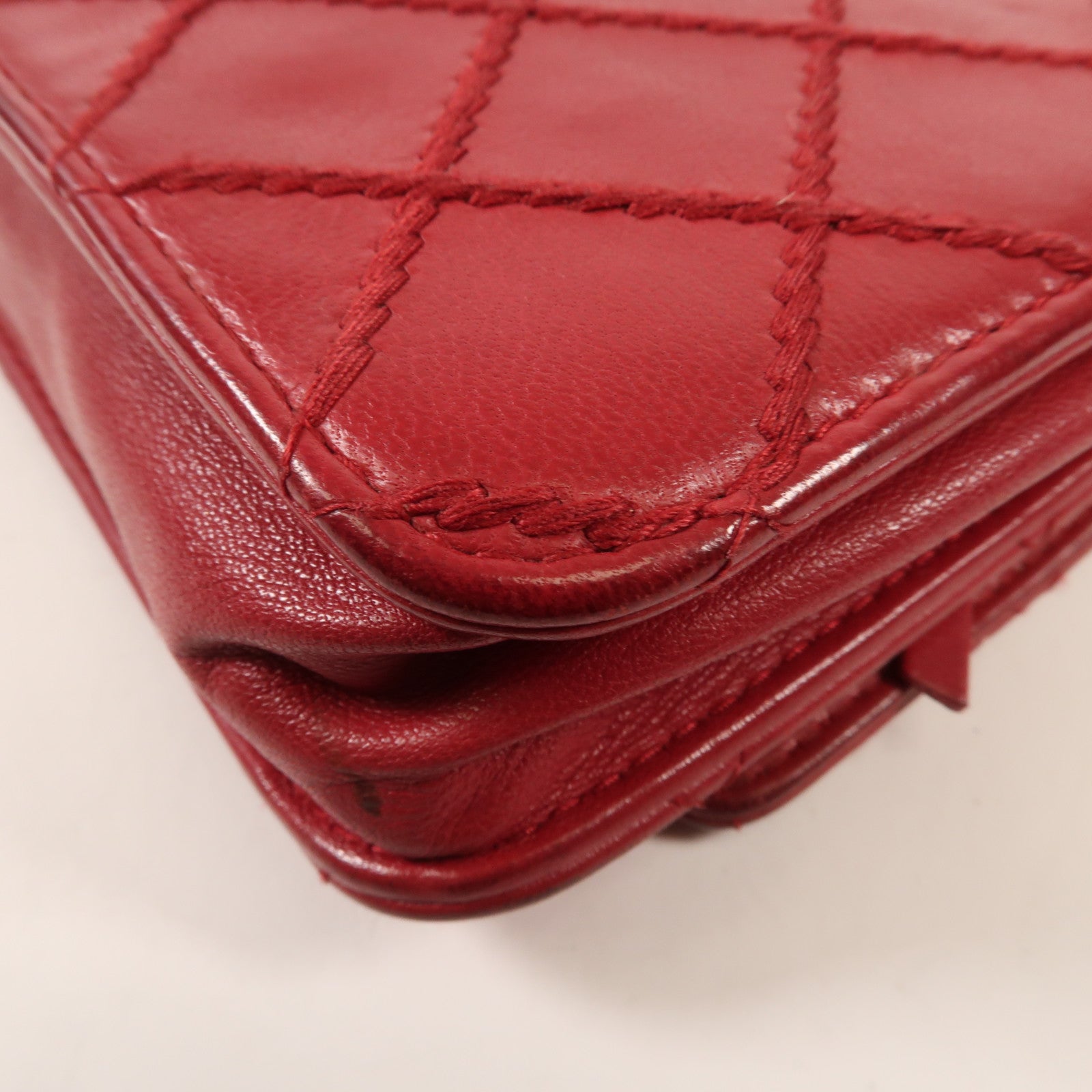 CHANEL 【激減優惠】羊皮皮革WOC Wallet On Chain銀扣鏈帶肩背袋