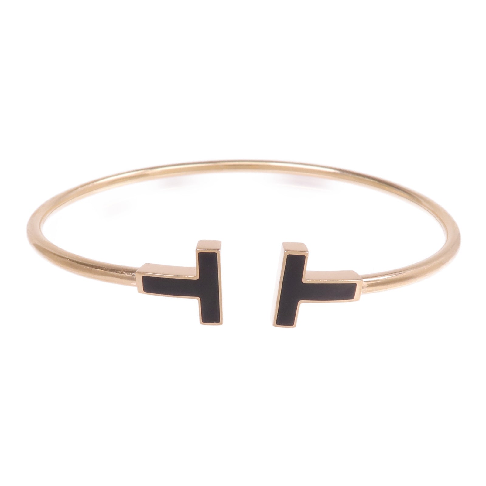 TIFFANY＆CO 18K玫瑰金T Wire Bracelet縞瑪瑙手鐲