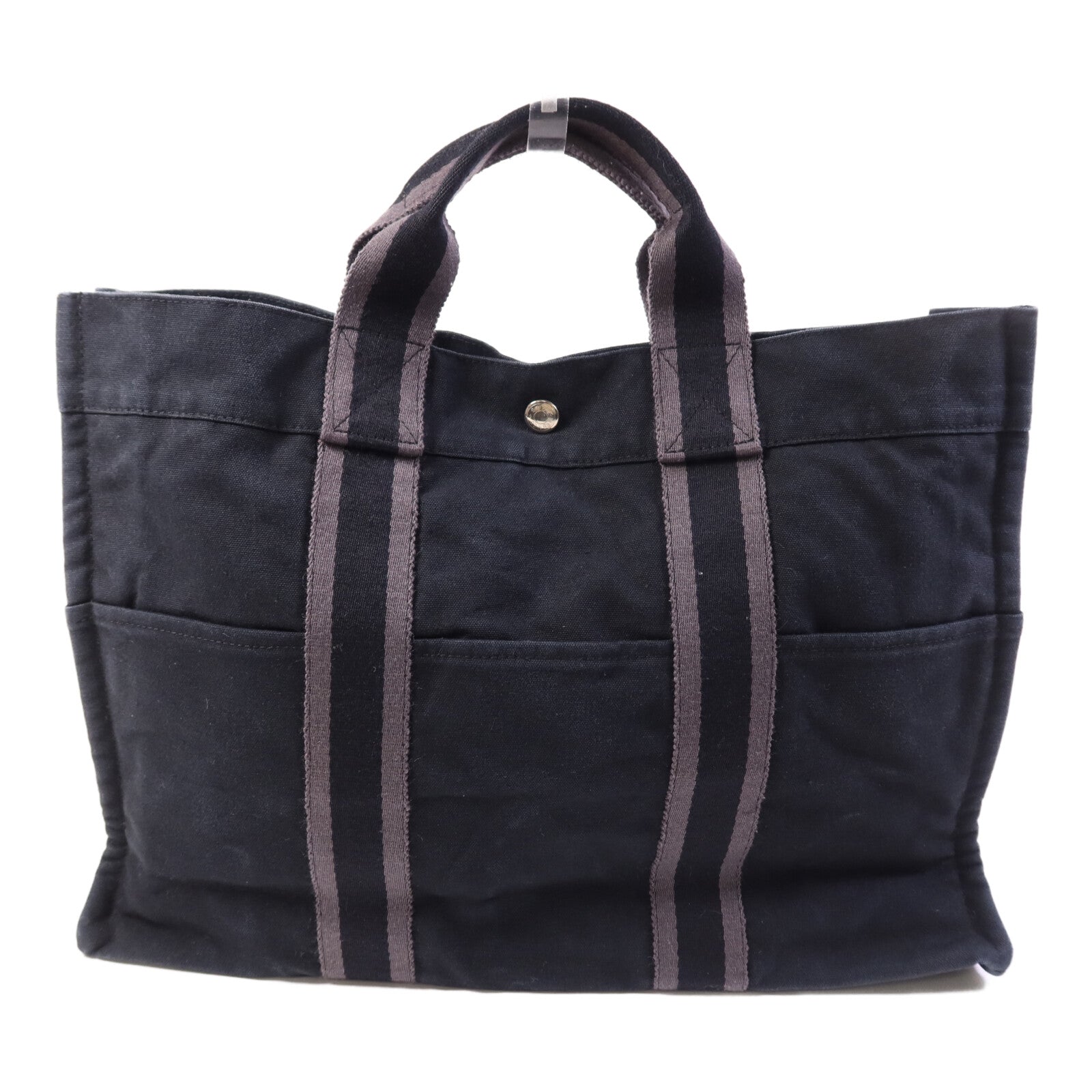 HERMES 帆布Fourre Tout Tote MM銀扣手挽袋