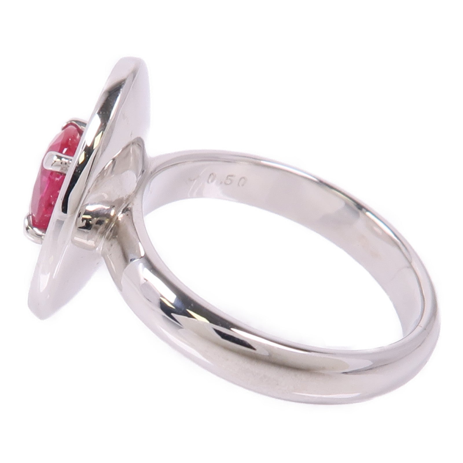 JEWELRY Ruby Diamond Ring 18K White Gold US#6
