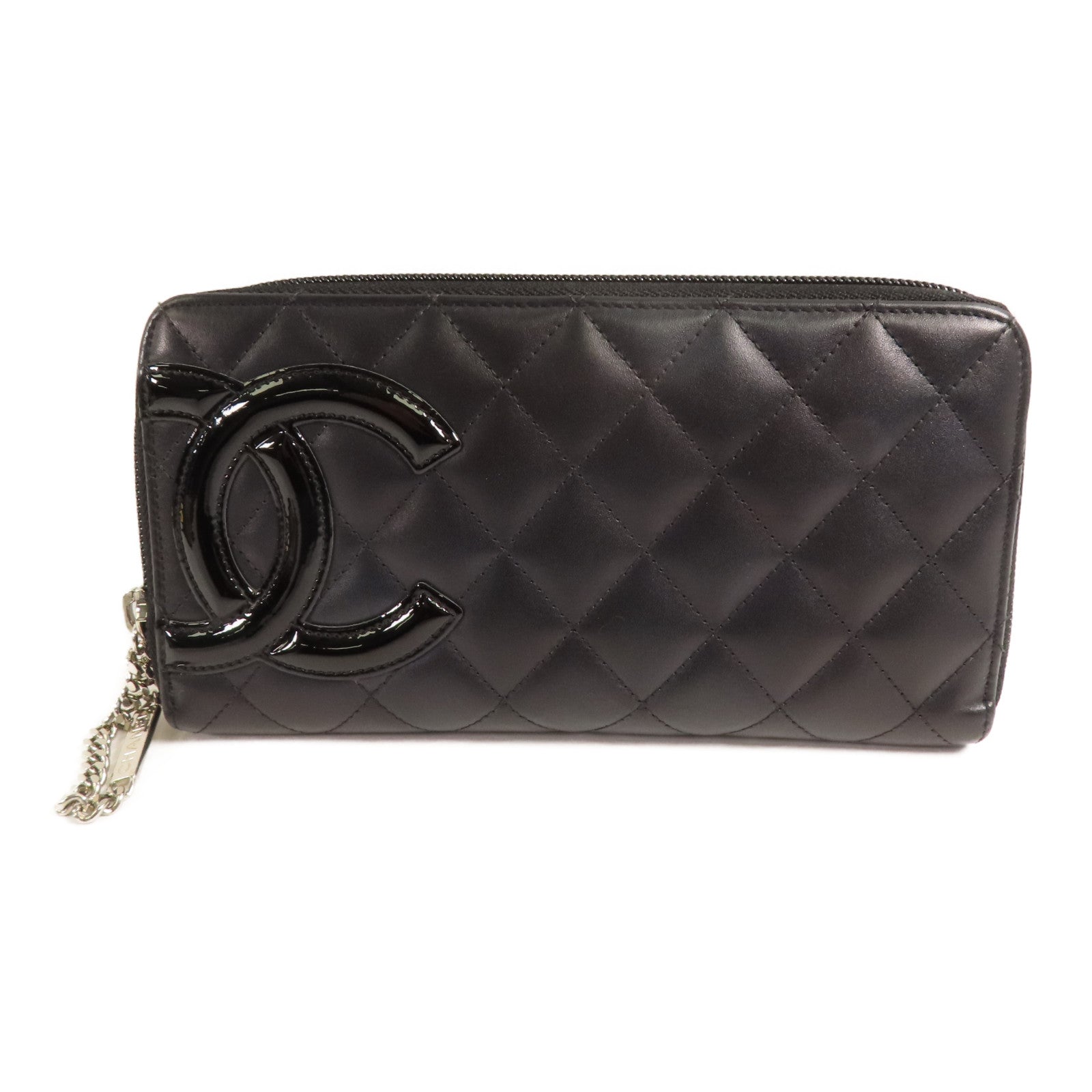 CHANEL 牛皮皮革Cambon Wallet銀扣長錢包