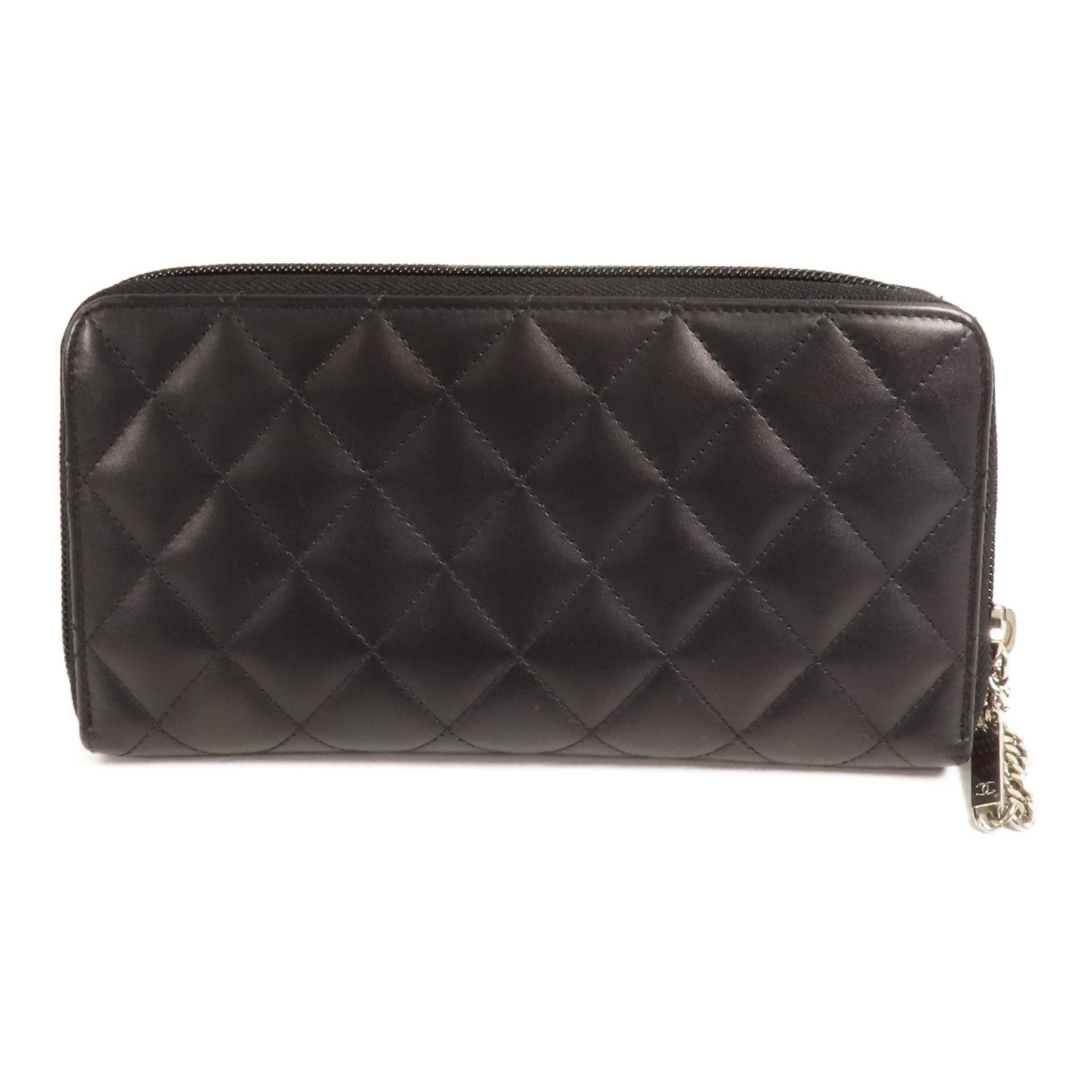 CHANEL 牛皮皮革Cambon Wallet銀扣長錢包