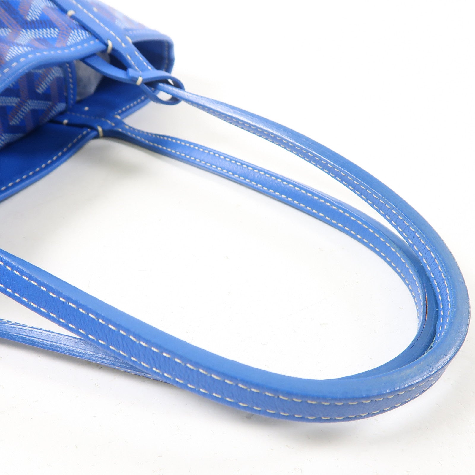 GOYARD 塗層帆布Anjou銀扣手挽袋藍色