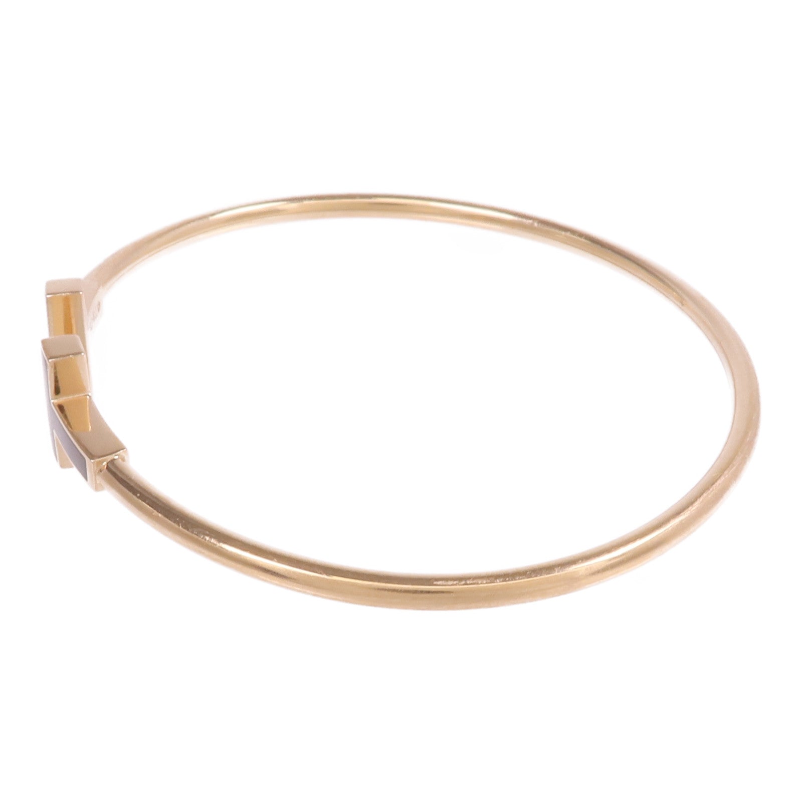 TIFFANY＆CO 18K玫瑰金T Wire Bracelet縞瑪瑙手鐲