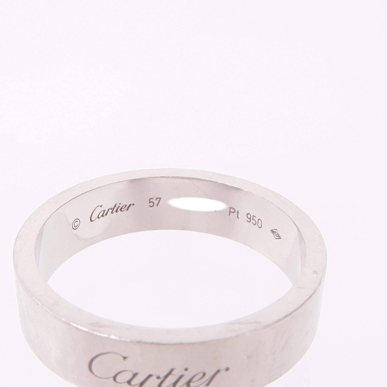 CARTIER PT950鉑金C de Cartier Wedding Band戒指Cartier#57/US#8