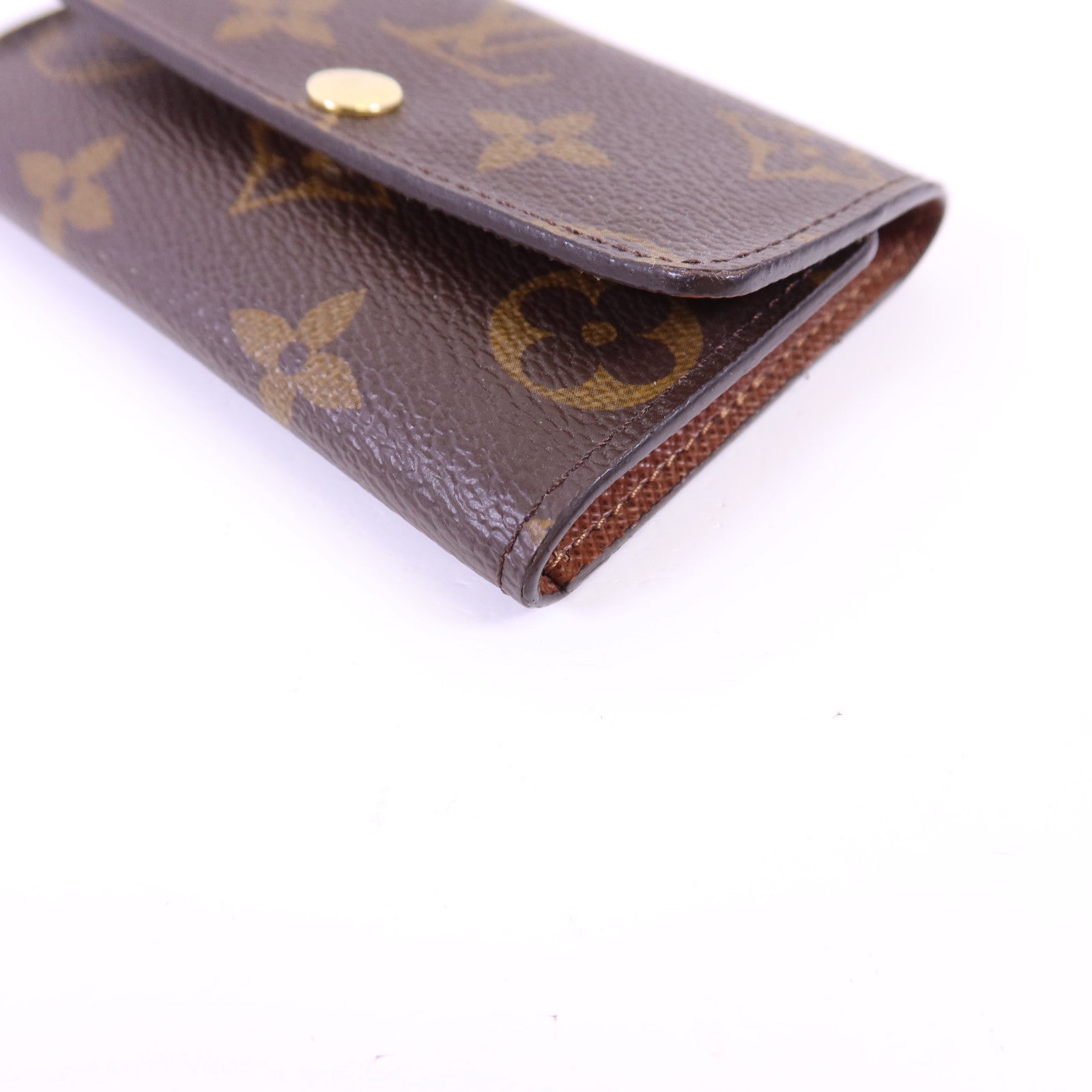 LOUIS VUITTON Monogram 6 Key Holder金扣鎖匙包棕色