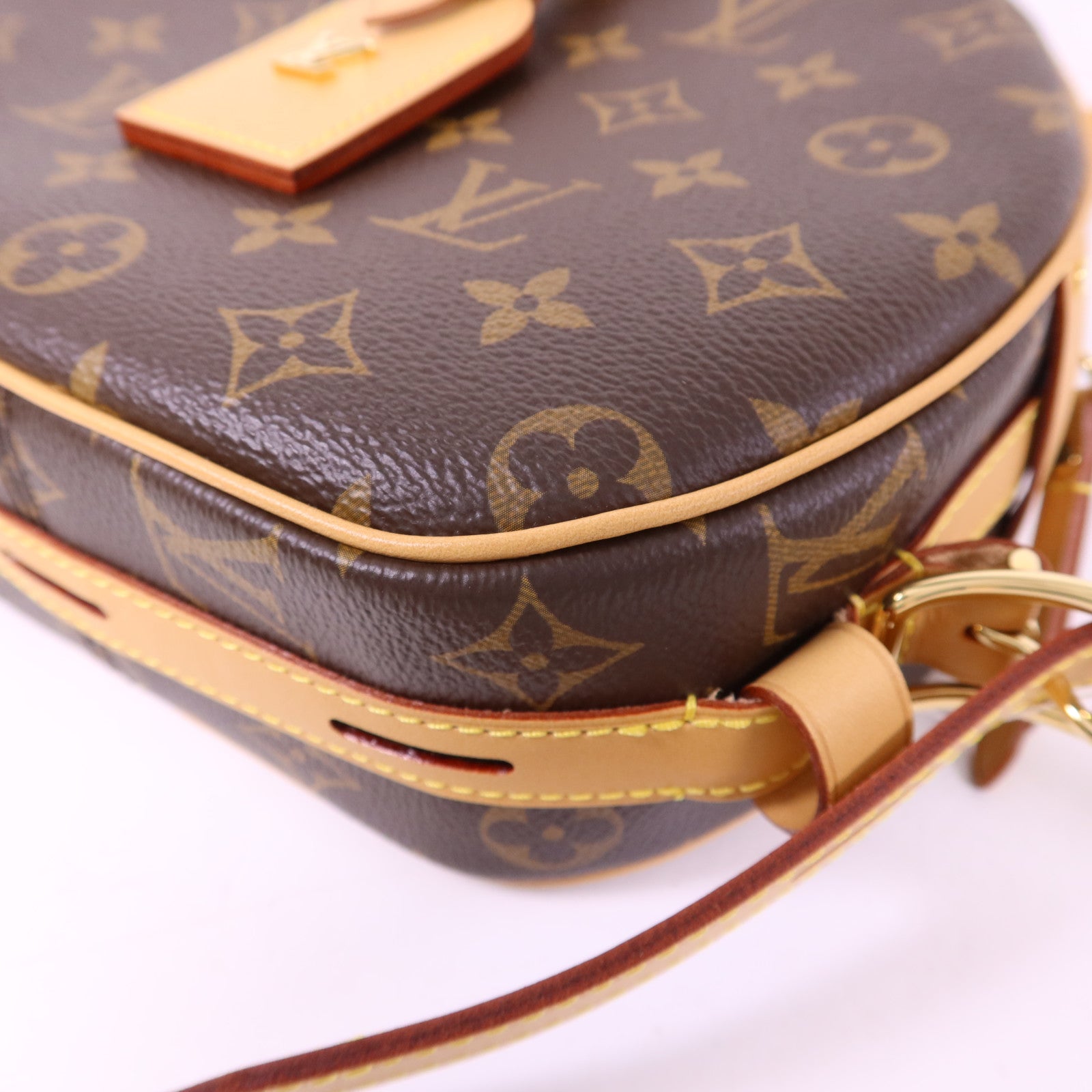 LOUIS VUITTON Monogram Boite Chapeau Souple金扣肩背袋棕色
