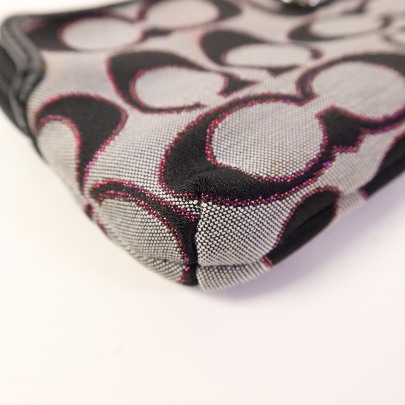 COACH 帆布Pouch wallet銀扣長錢包