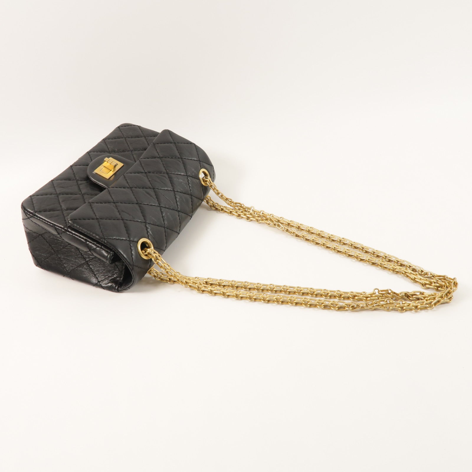 CHANEL 【激減優惠】牛皮皮革2.55 Mini金扣鏈帶肩背袋