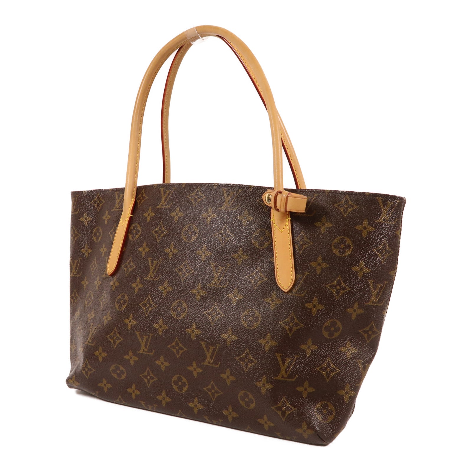 LOUIS VUITTON Monogram Raspail PM金扣手挽袋棕色