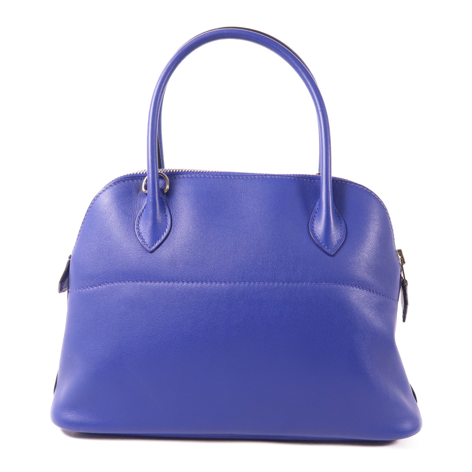 HERMES 【激減優惠】Evercolor皮革Bolide 27銀扣手挽肩背兩用袋7T Bleu Electrique