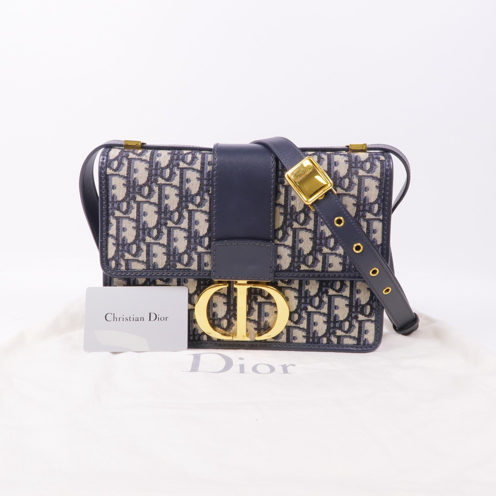 Dior 帆布Montaigne金扣肩背袋