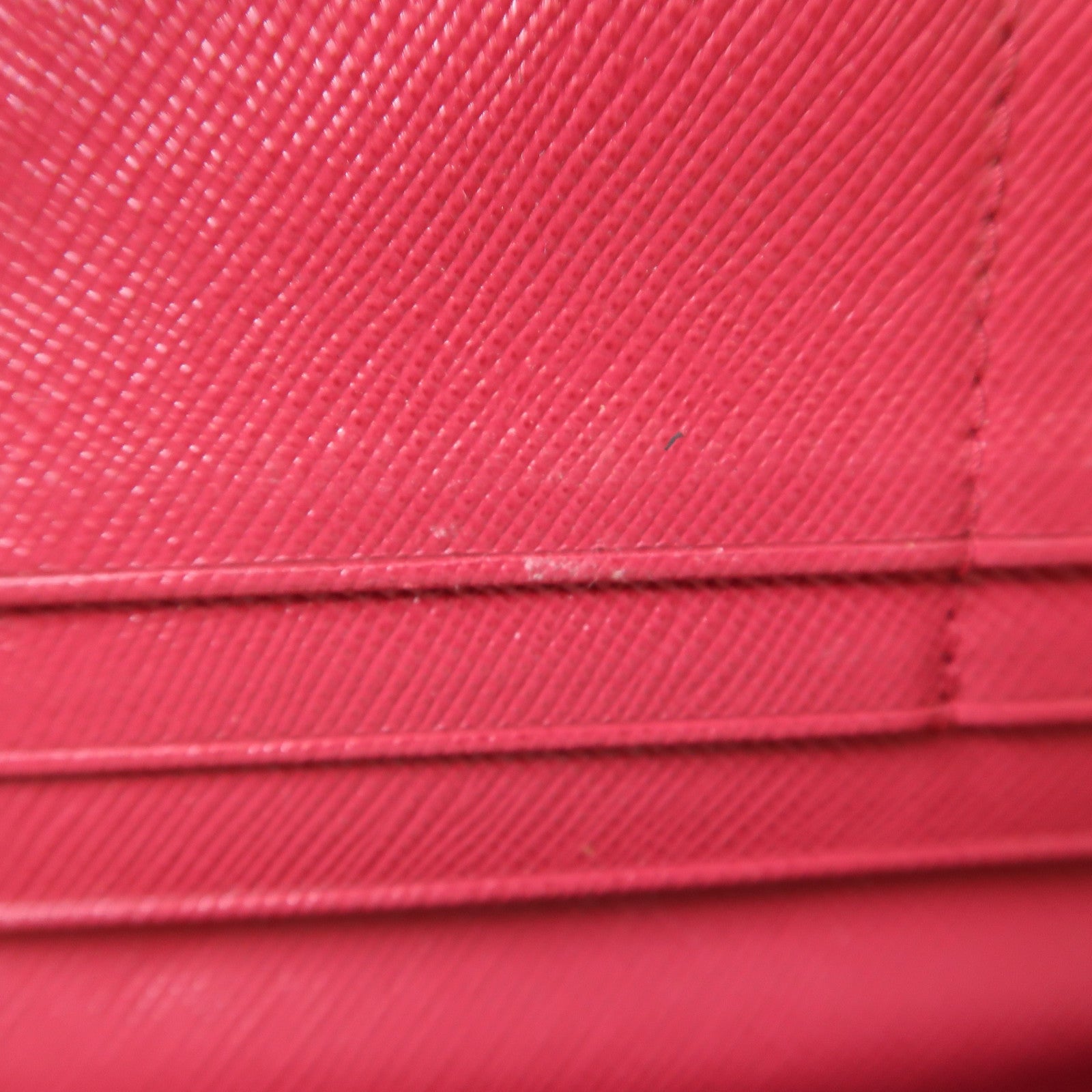 PRADA GHW Long Wallet Calfskin Leather Red