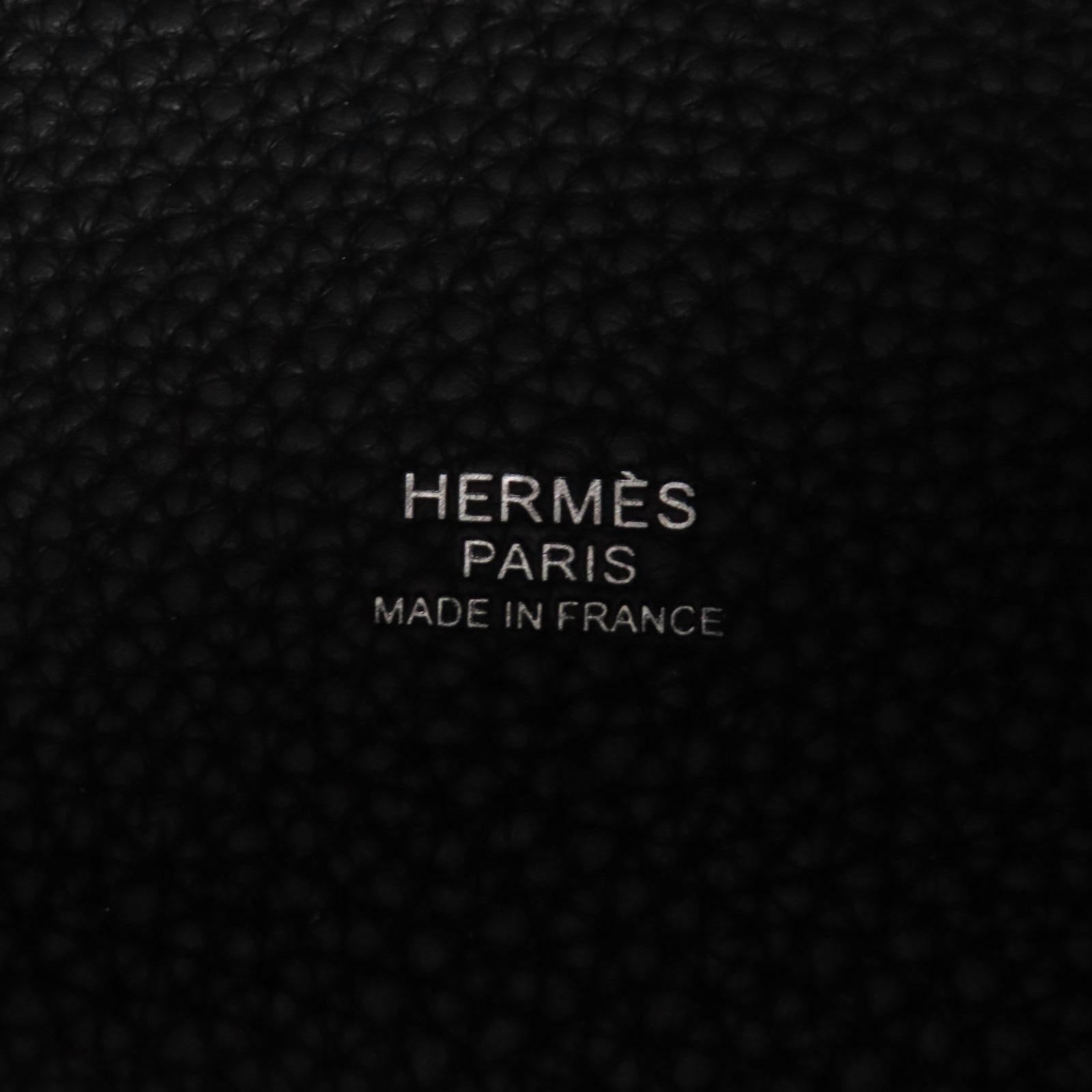 HERMES Clemence皮革Picotin PM銀扣手挽袋Noir黑色