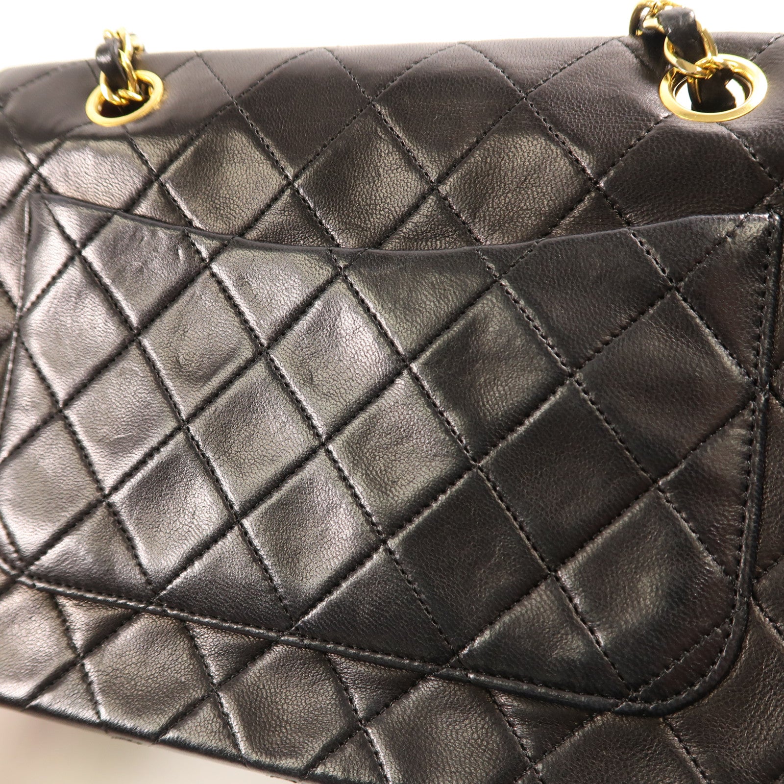 CHANEL 羊皮皮革Chain Shoulder Bag金扣鏈帶肩背袋