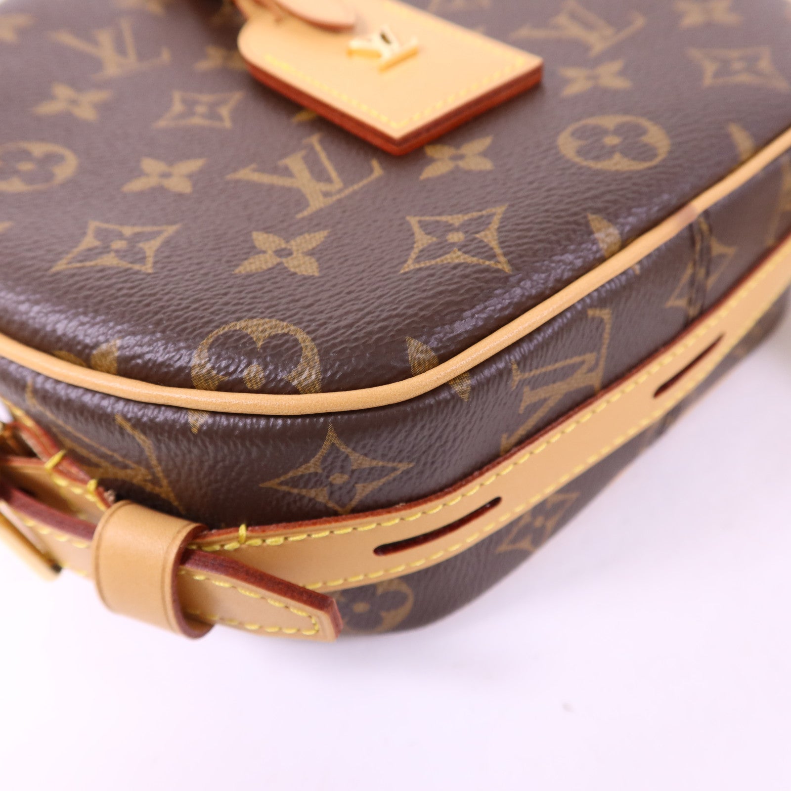 LOUIS VUITTON Monogram Boite Chapeau Souple金扣肩背袋棕色