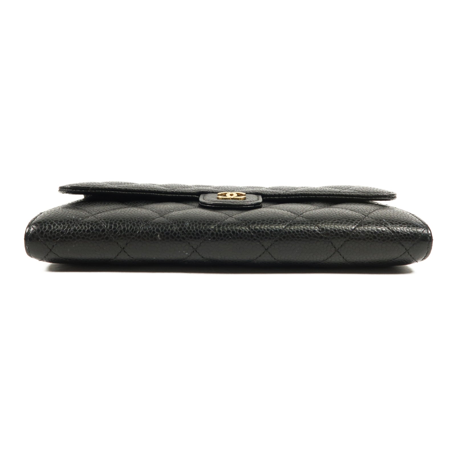 CHANEL 牛皮皮革Wallet金扣長錢包