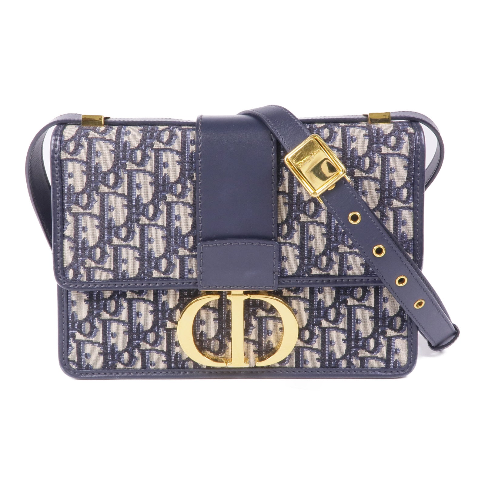Dior 帆布Montaigne金扣肩背袋