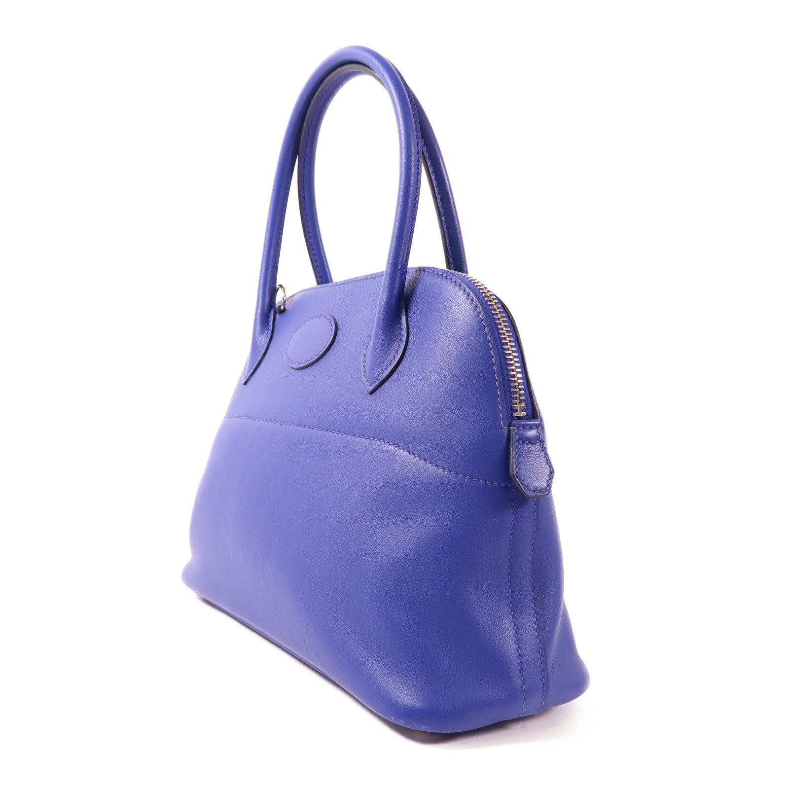 HERMES 【激減優惠】Evercolor皮革Bolide 27銀扣手挽肩背兩用袋7T Bleu Electrique