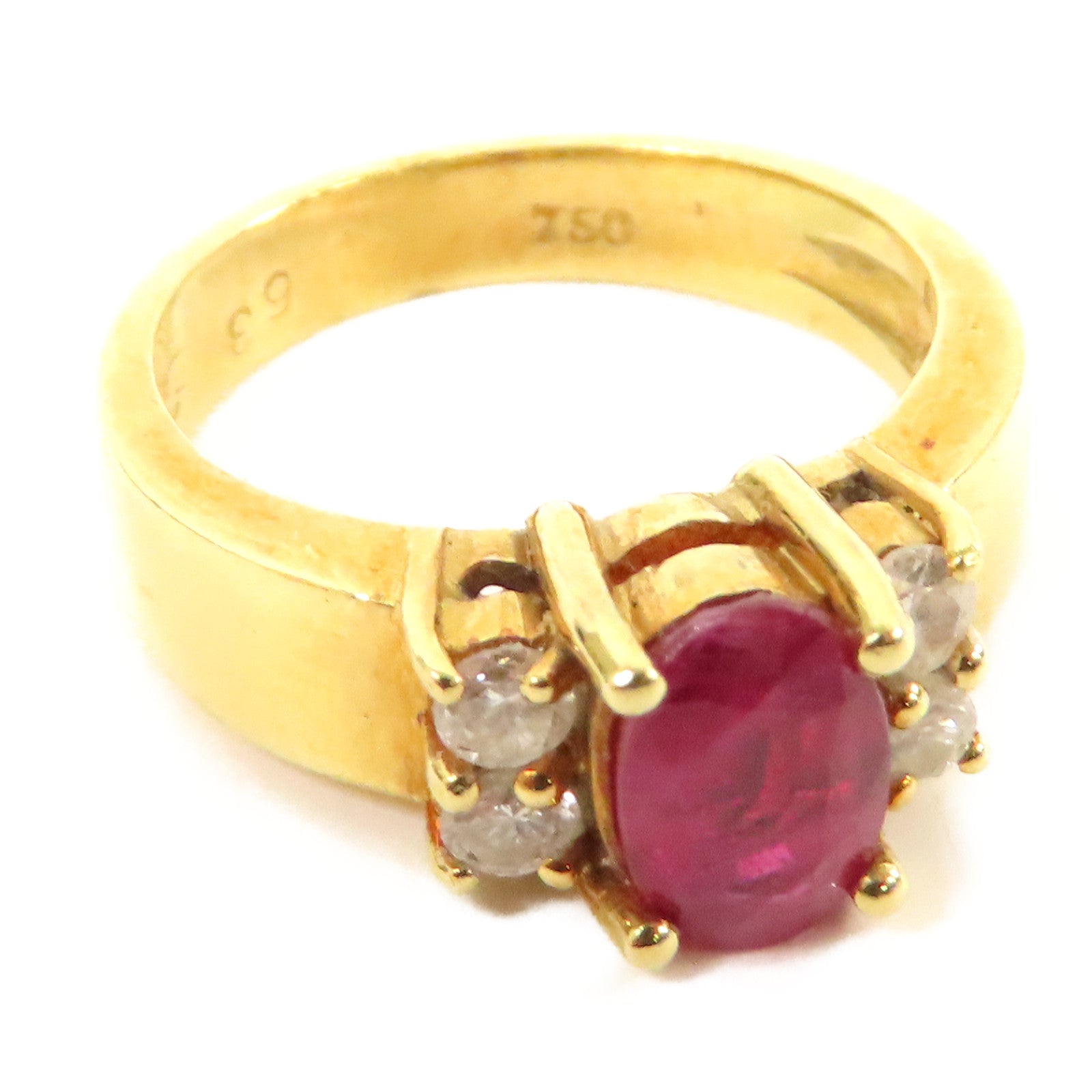 JEWELRY **【激減優惠】18K黃金Ruby Ring 0.63ct紅寶石戒指US#1.75