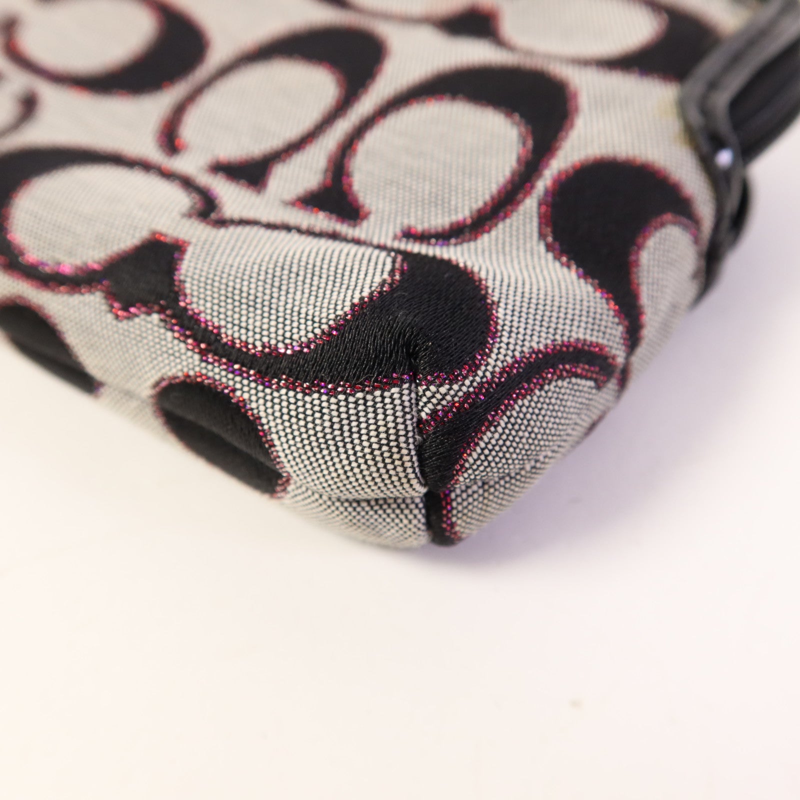 COACH 【激減優惠】帆布Pouch wallet銀扣長錢包