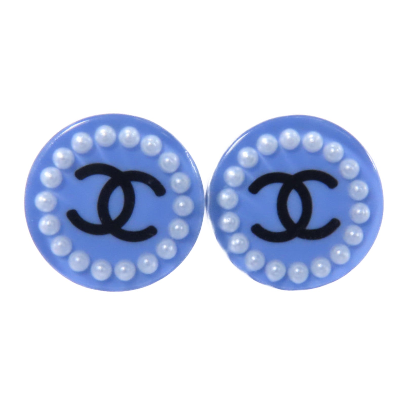 CHANEL PVC Earrings耳環藍色