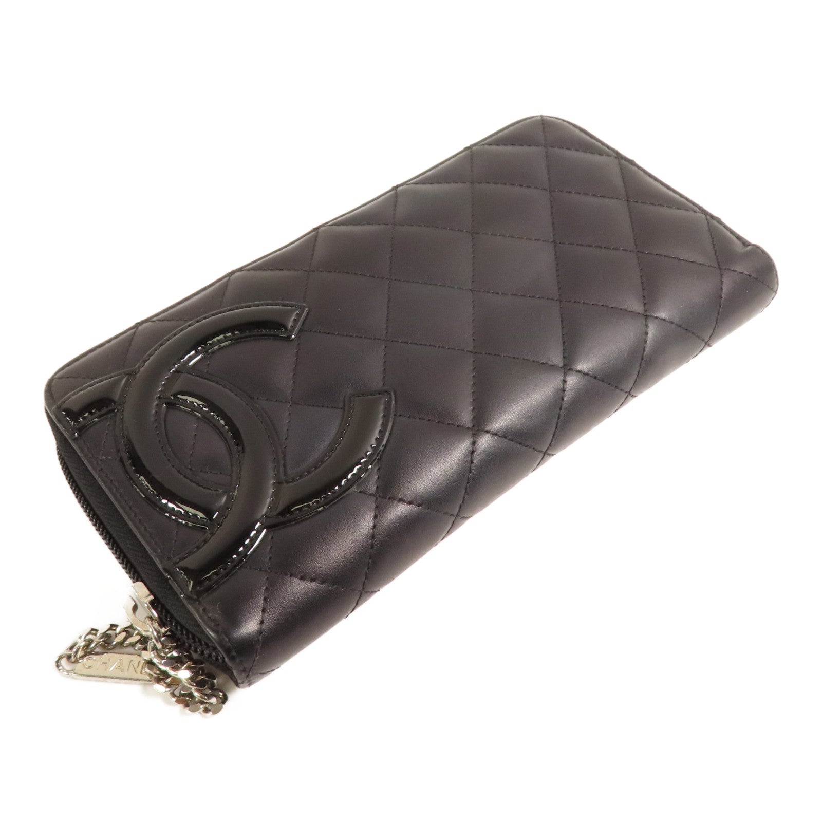 CHANEL 牛皮皮革Cambon Wallet銀扣長錢包