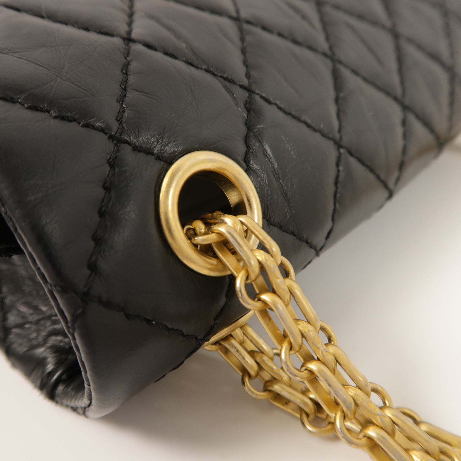CHANEL 【激減優惠】牛皮皮革2.55 Mini金扣鏈帶肩背袋
