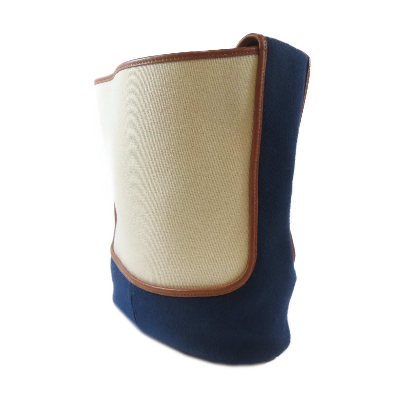 LOEWE 帆布Shoulder Bag銀扣肩背袋米色