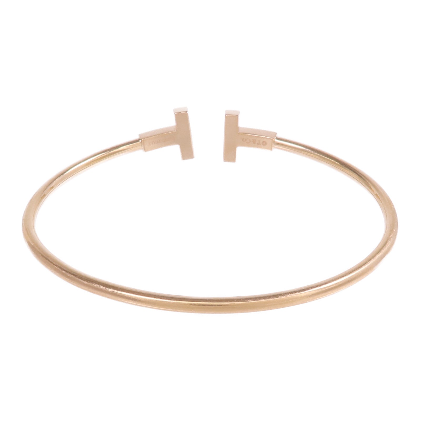 TIFFANY＆CO 18K玫瑰金T Wire Bracelet縞瑪瑙手鐲