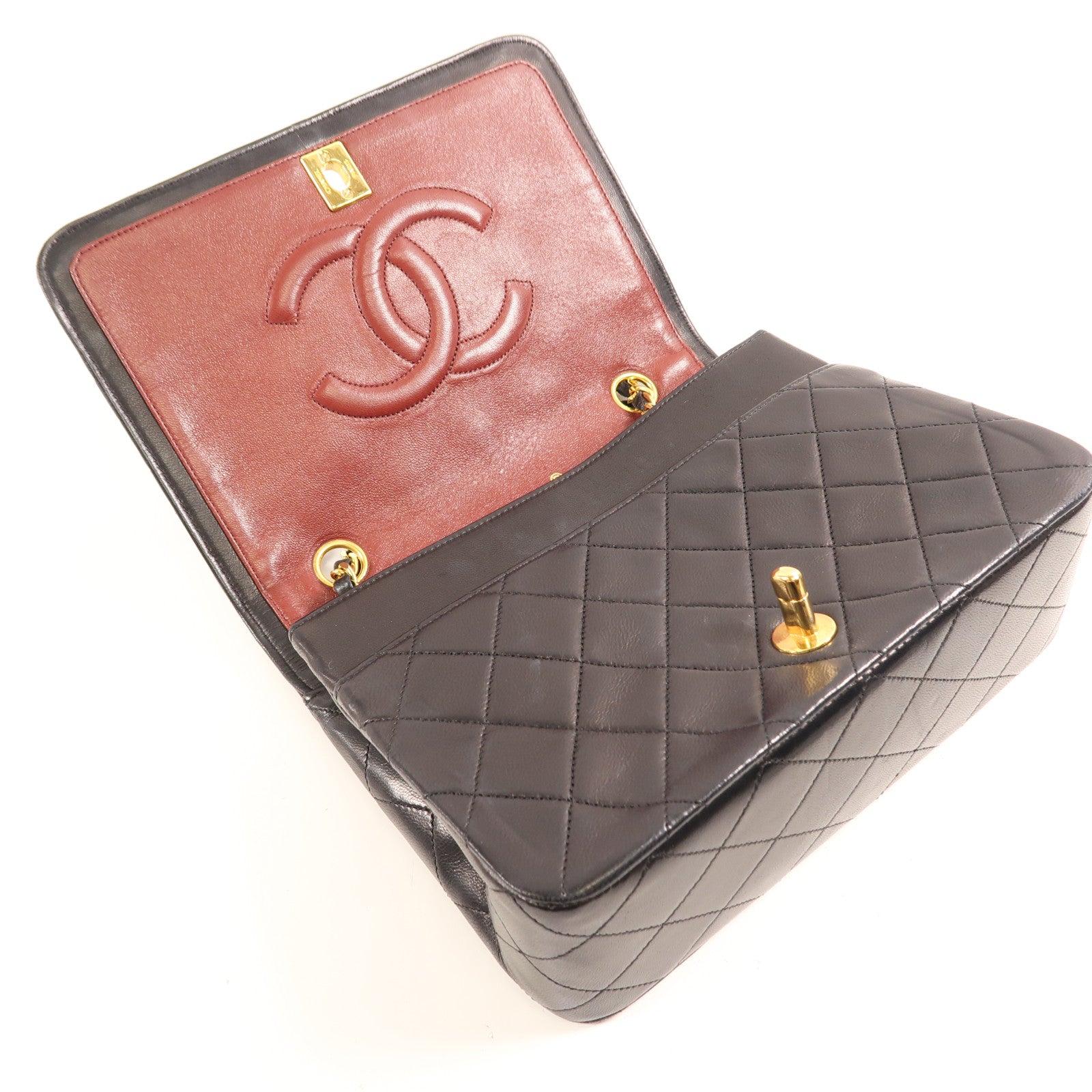 CHANEL 羊皮皮革Chain Shoulder Bag金扣鏈帶肩背袋
