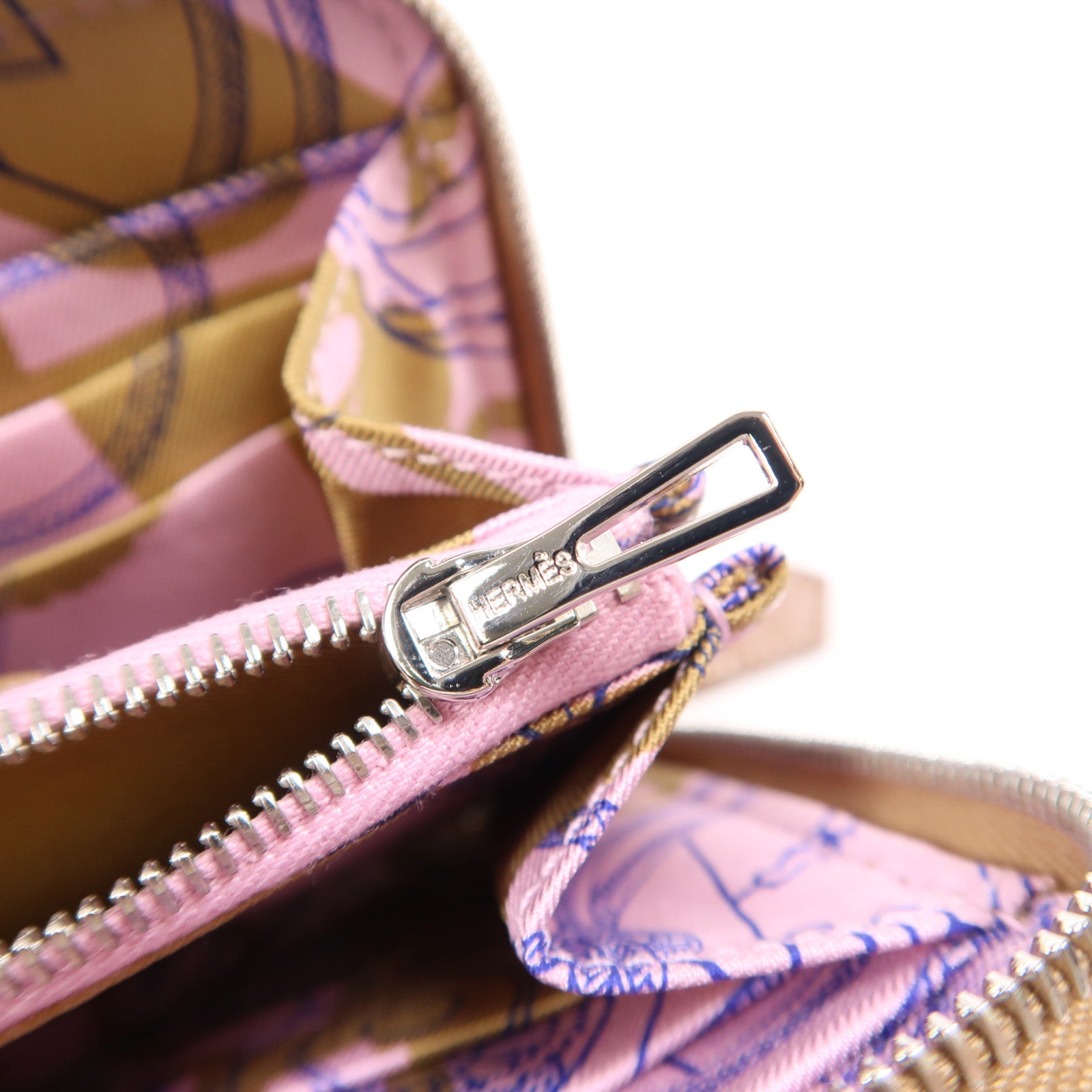 HERMES PHW Silk In Compact Wallet Epsom Leather Chai