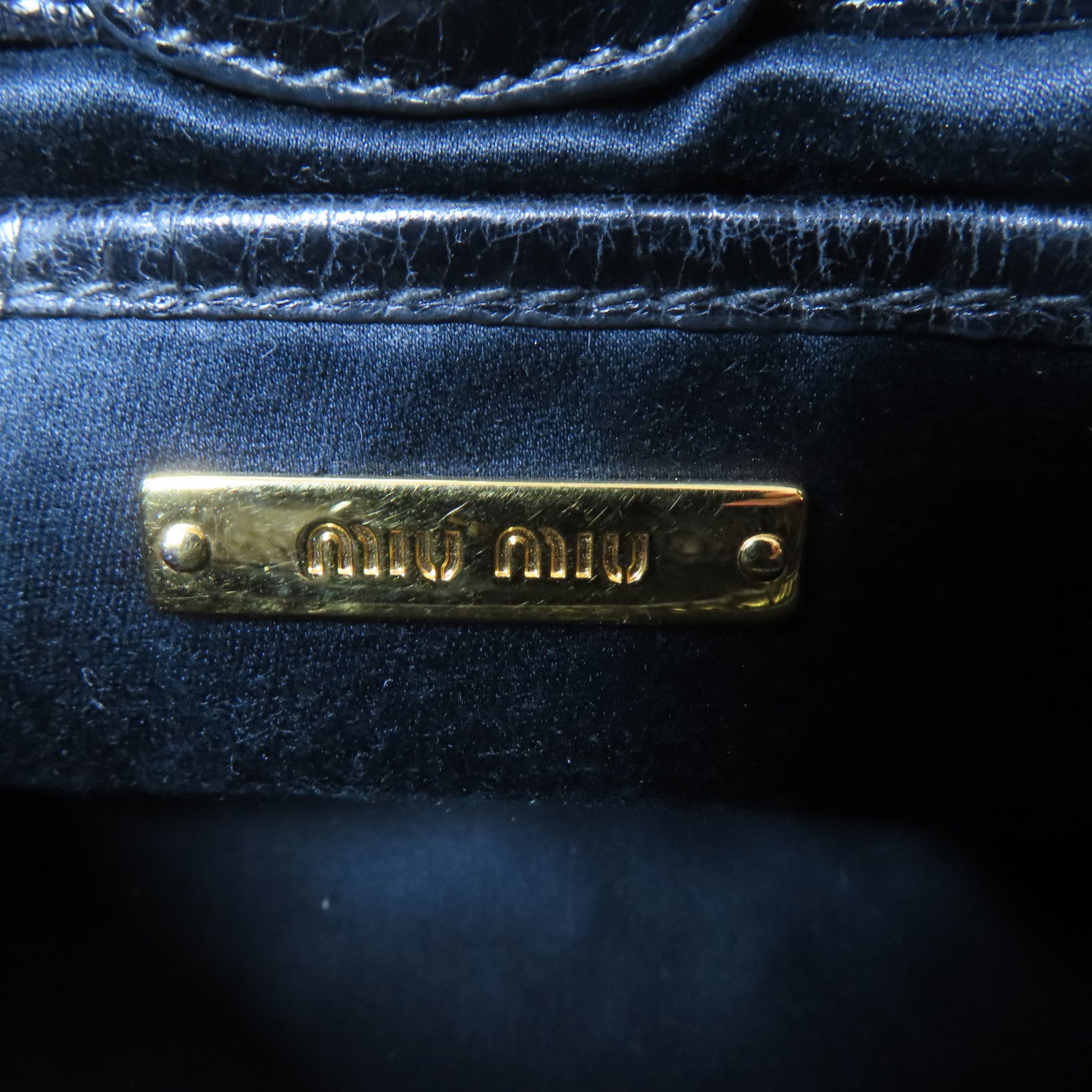 Miu Miu 牛皮皮革2way Shoulder Bag金扣手挽鏈帶肩背兩用袋黑色