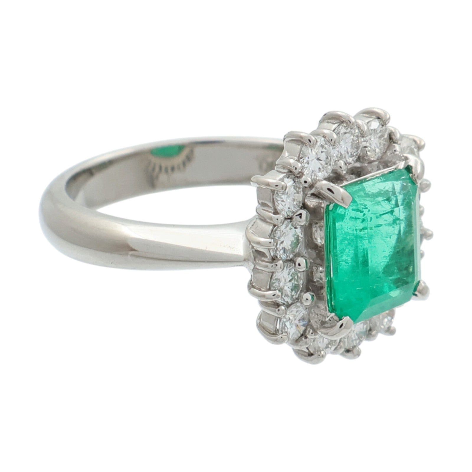 JEWELRY PT900鉑金/綠寶石Emerald鑽石戒指