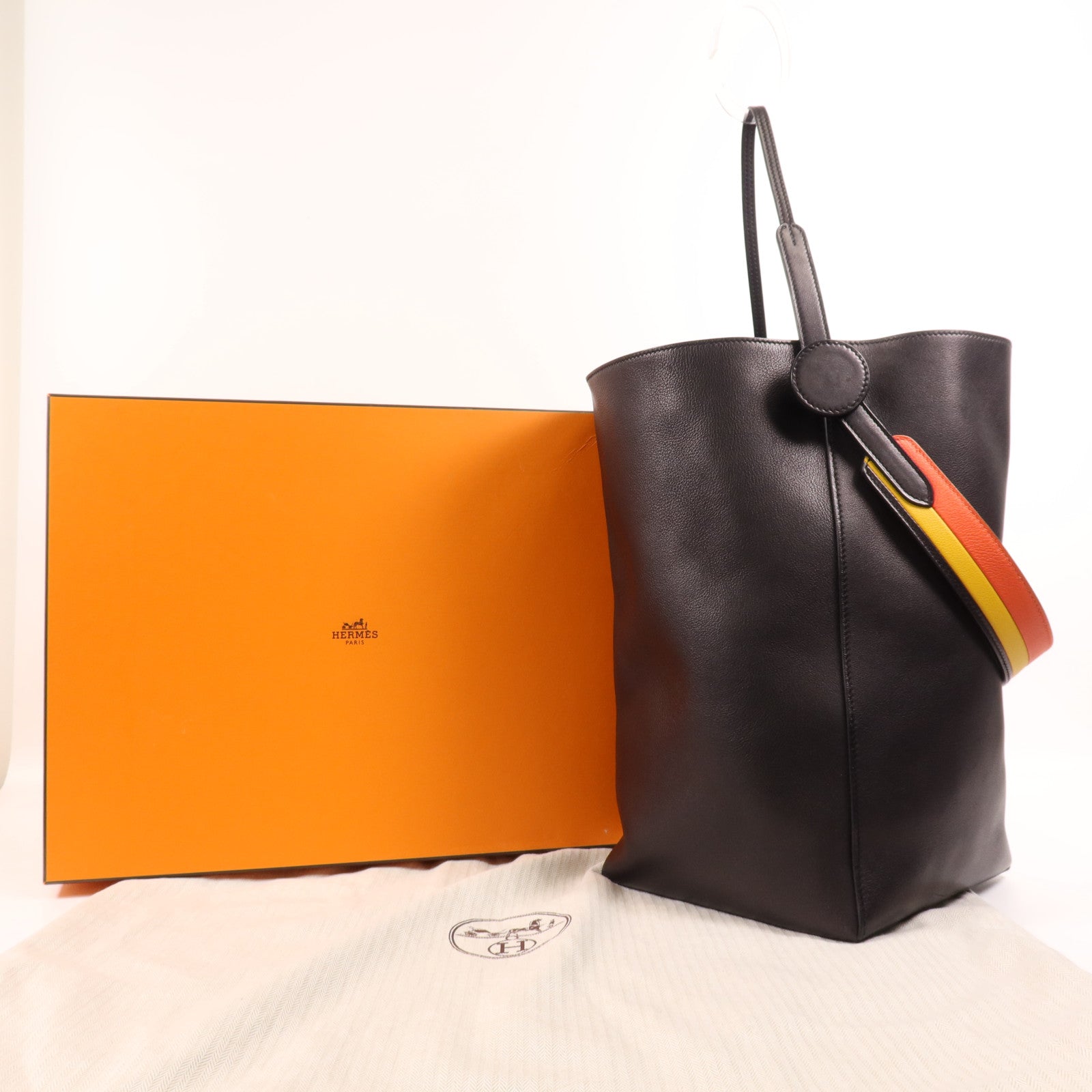 HERMES Evercolor皮革Licol 19手挽肩背兩用袋Noir