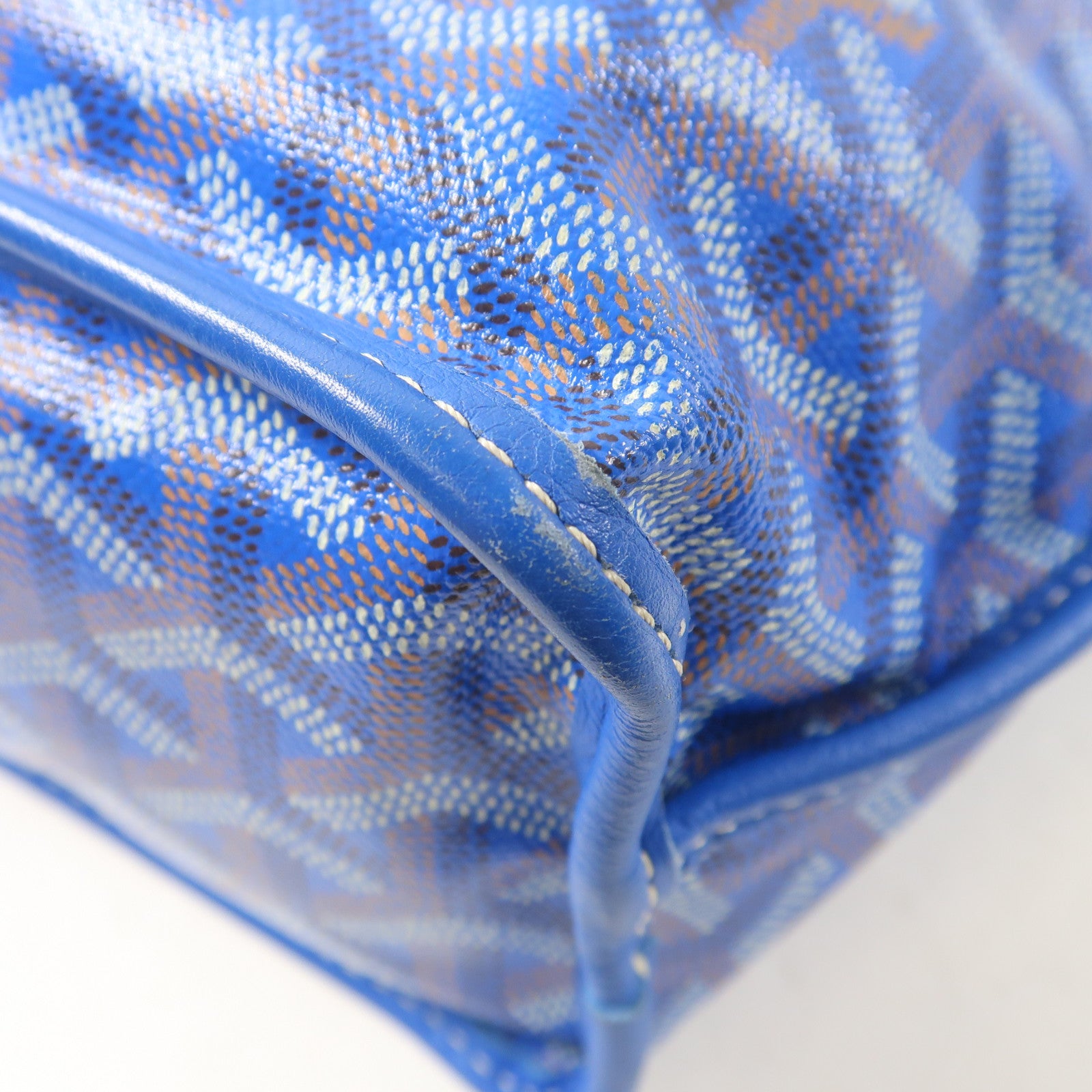 GOYARD 塗層帆布Anjou銀扣手挽袋藍色