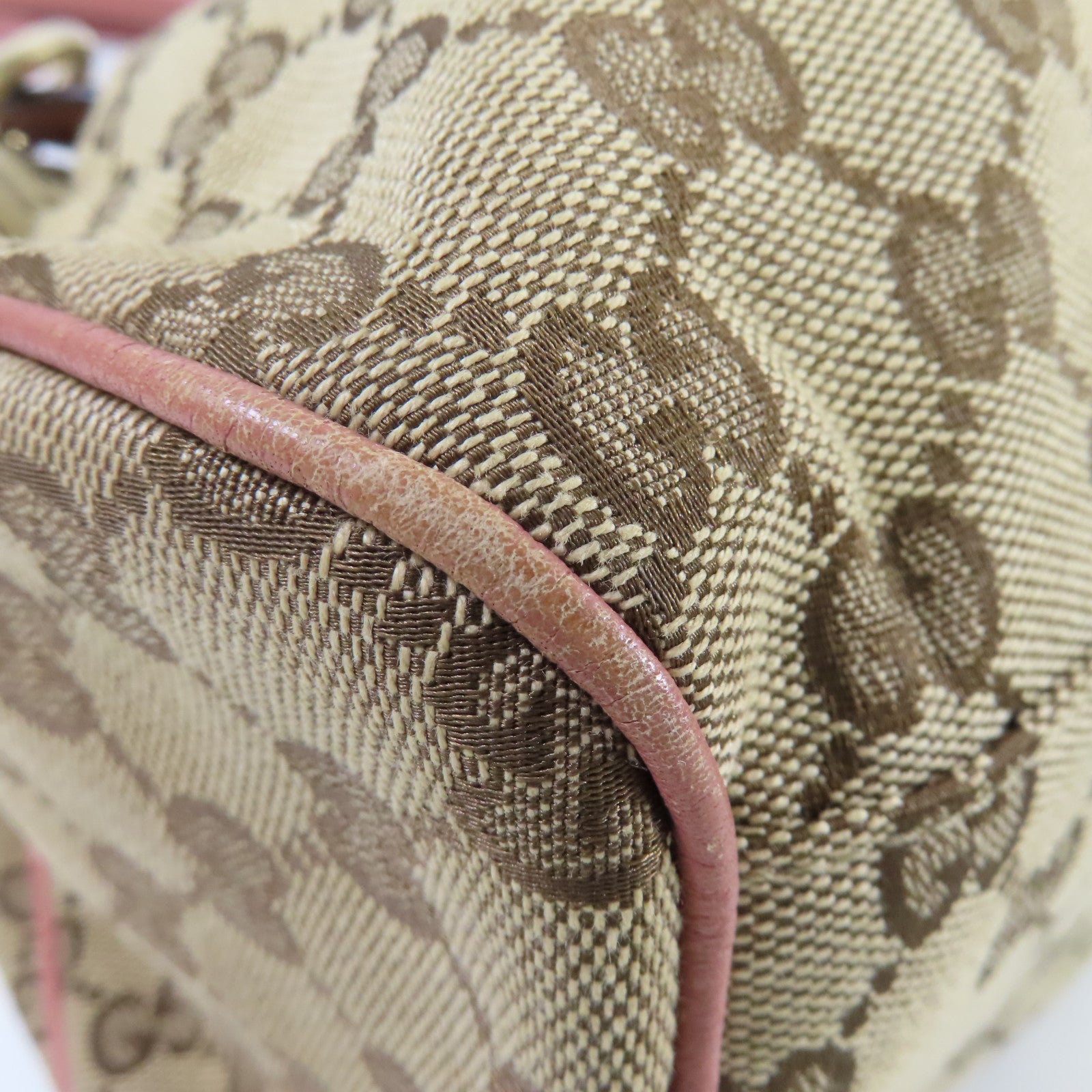 GUCCI 【激減優惠】GG帆布Sukey Tote Bag金扣肩背袋啡色/粉紅色