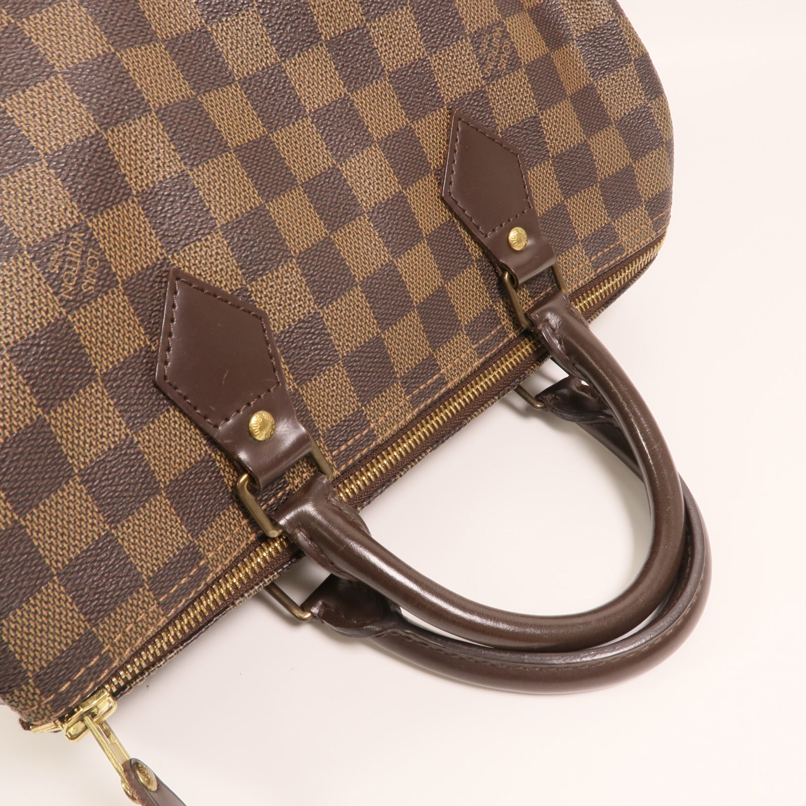 LOUIS VUITTON Damier Speedy 30金扣手挽袋
