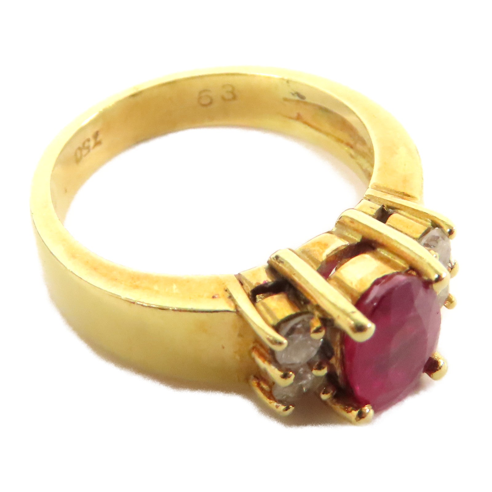 JEWELRY **【激減優惠】18K黃金Ruby Ring 0.63ct紅寶石戒指US#1.75