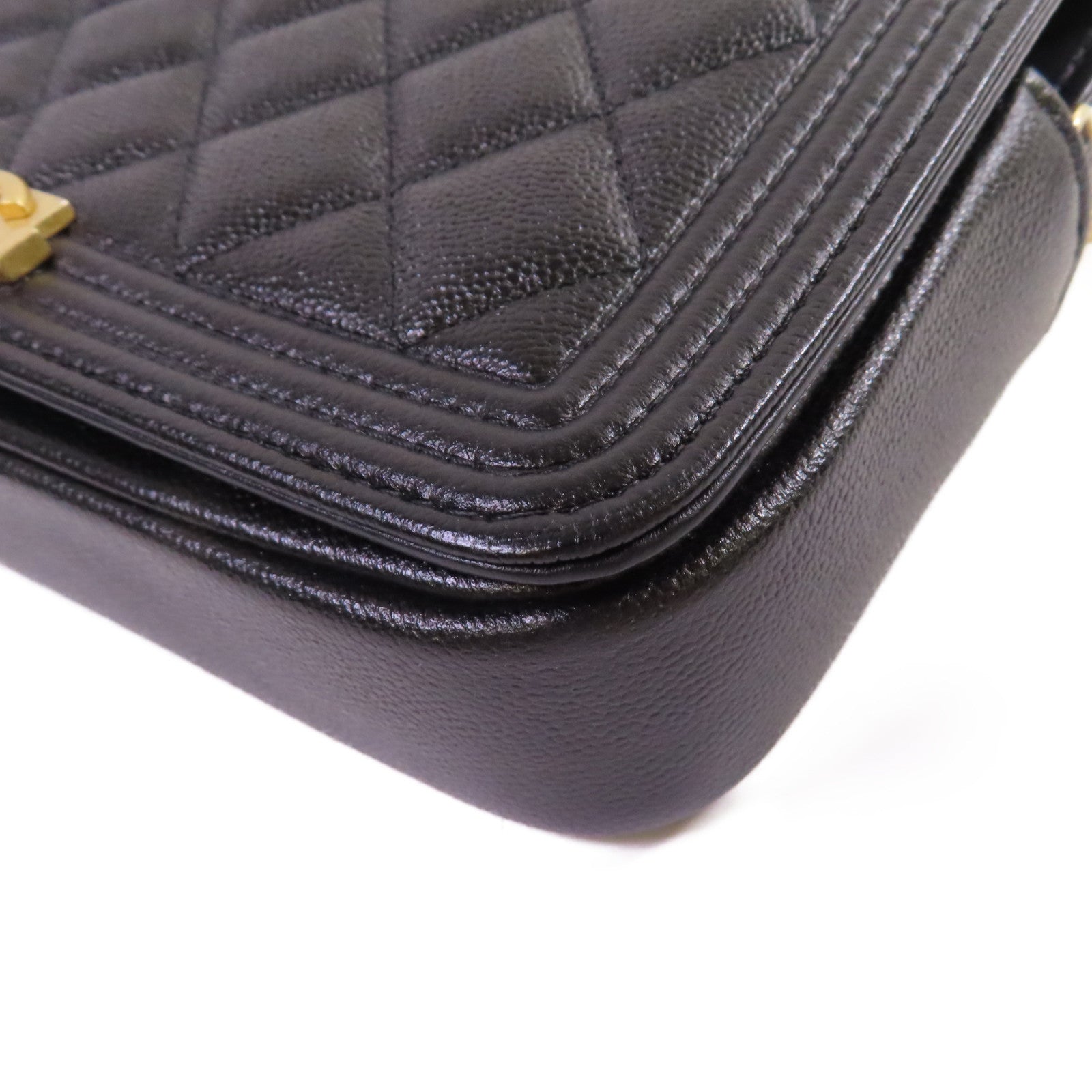 CHANEL 【激減優惠】菱格Caviar皮革Chain Shoulder Bag金扣鏈帶肩背袋黑色