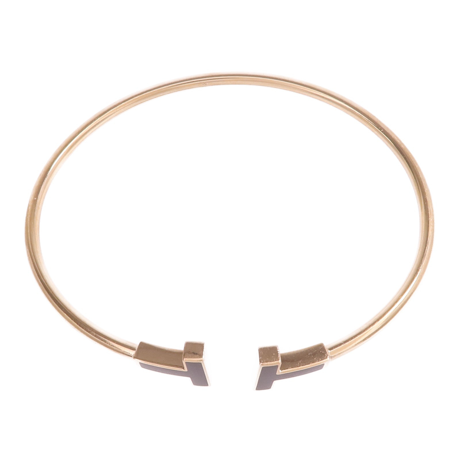 TIFFANY＆CO 18K玫瑰金T Wire Bracelet縞瑪瑙手鐲