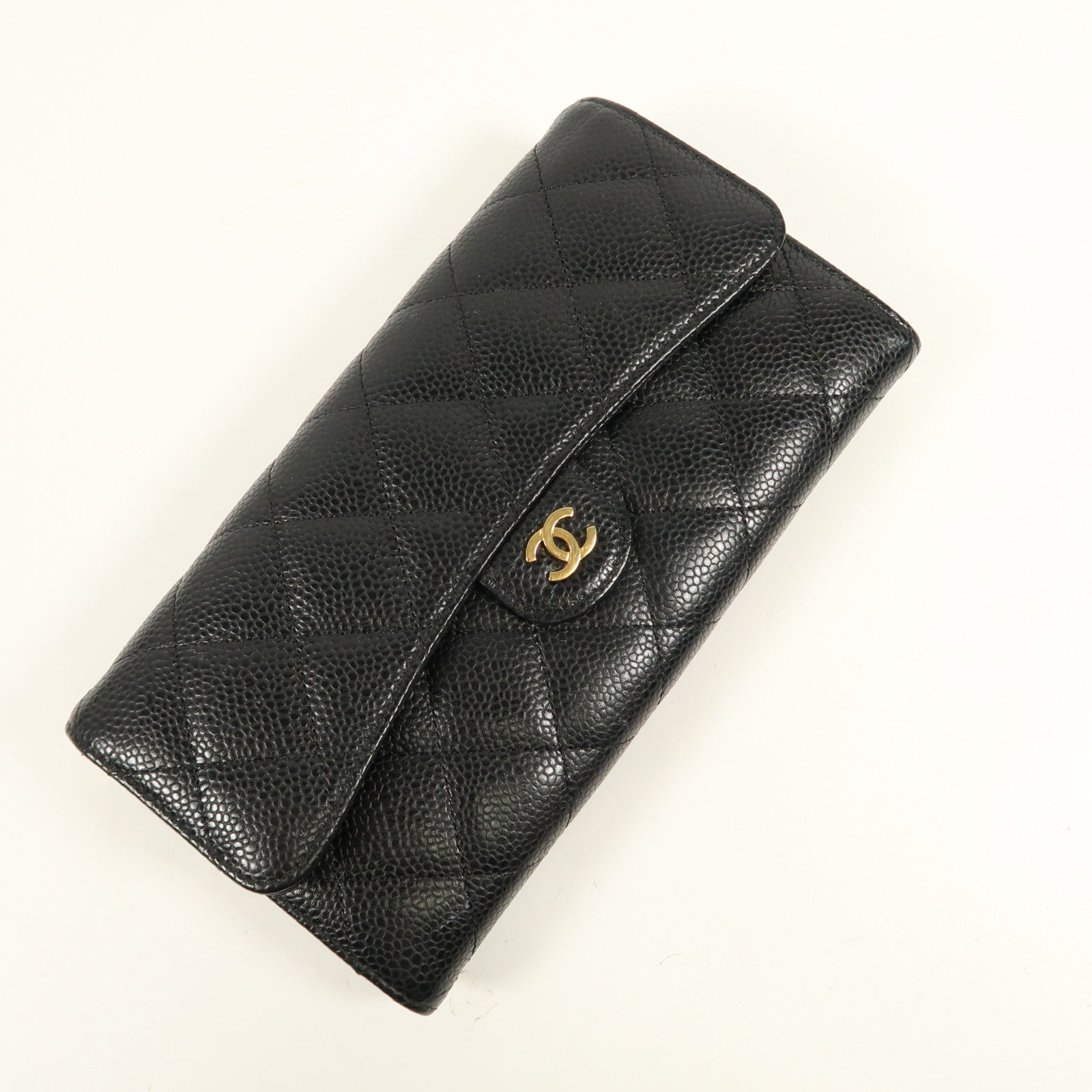CHANEL 牛皮皮革Wallet金扣長錢包