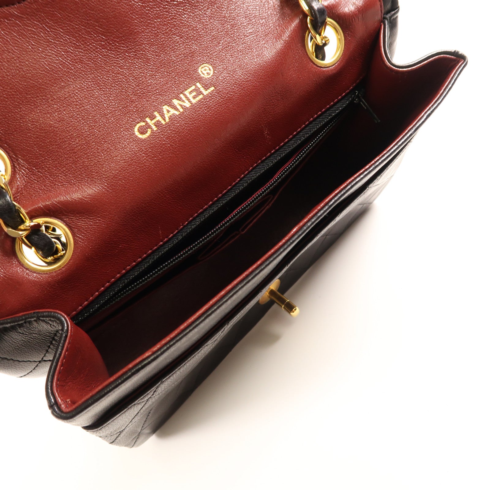 CHANEL 羊皮皮革Chain Shoulder Bag金扣鏈帶肩背袋