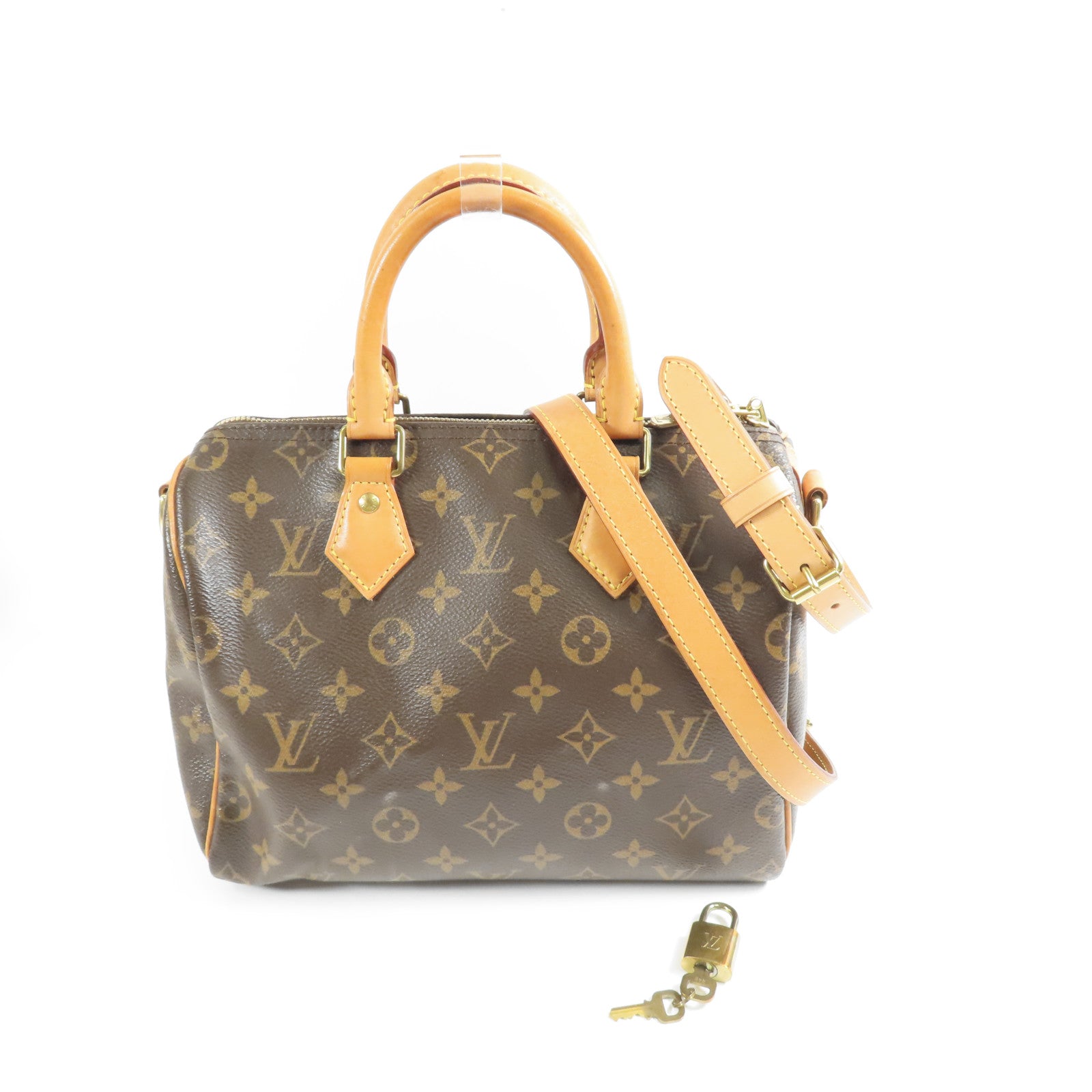 LOUIS VUITTON Monogram Speedy Bandouliere 25金扣手挽肩背兩用袋