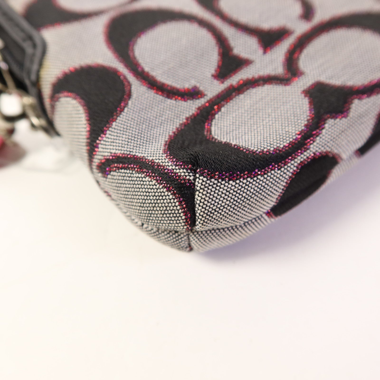 COACH 帆布Pouch wallet銀扣長錢包