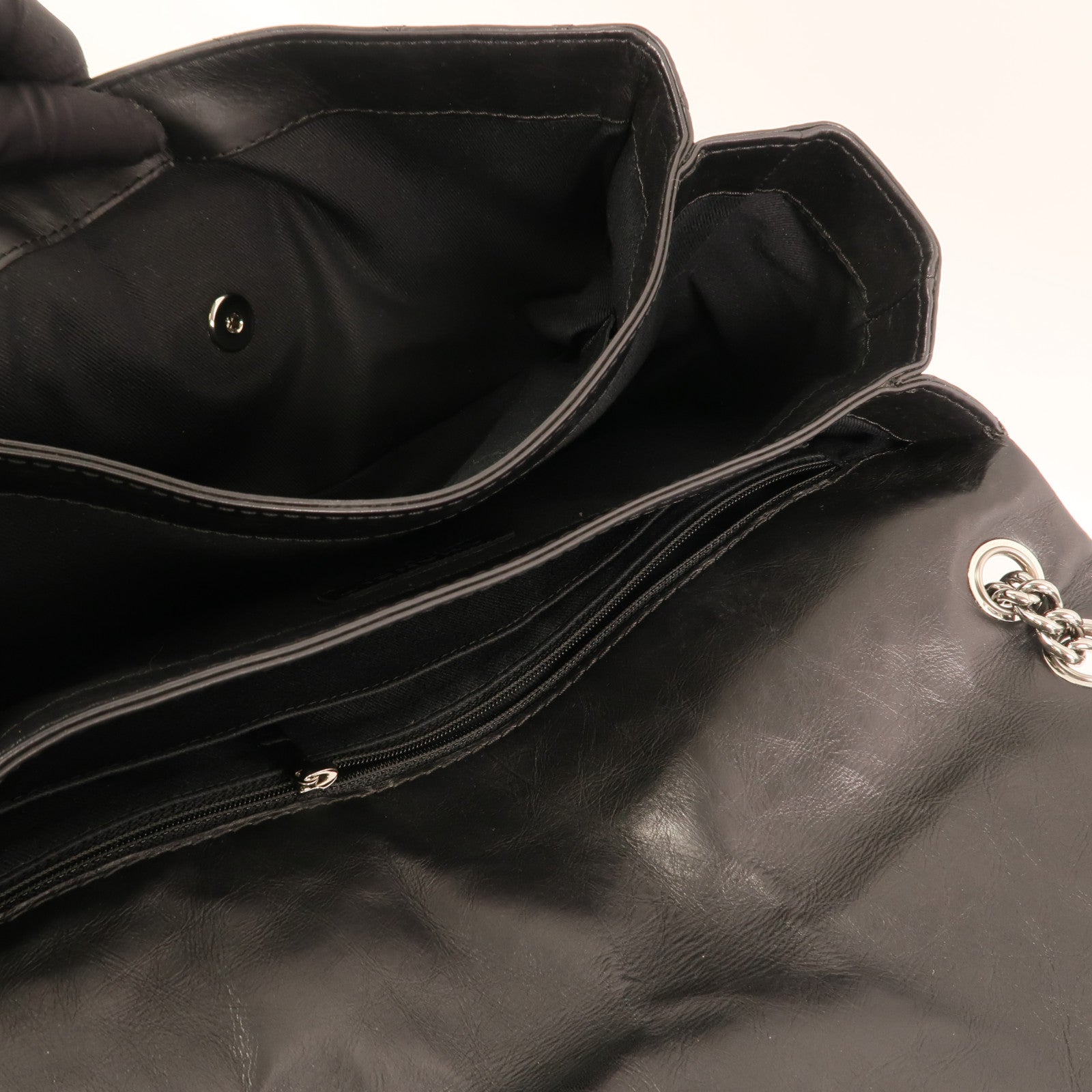 CHANEL 牛皮皮革Chain Shoulder銀扣鏈帶肩背袋