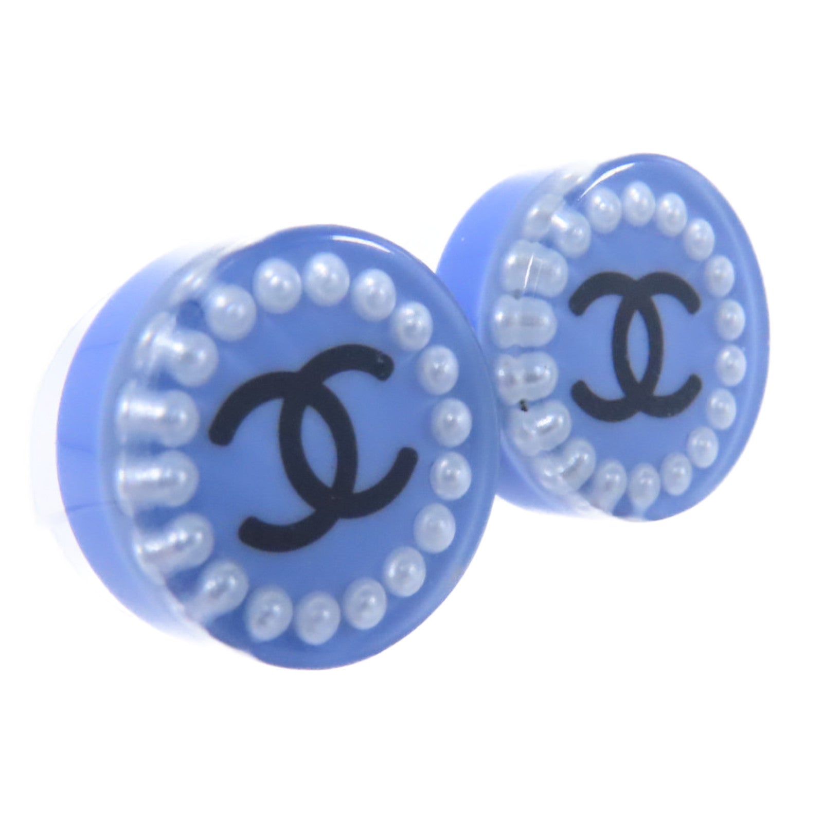 CHANEL PVC Earrings耳環藍色
