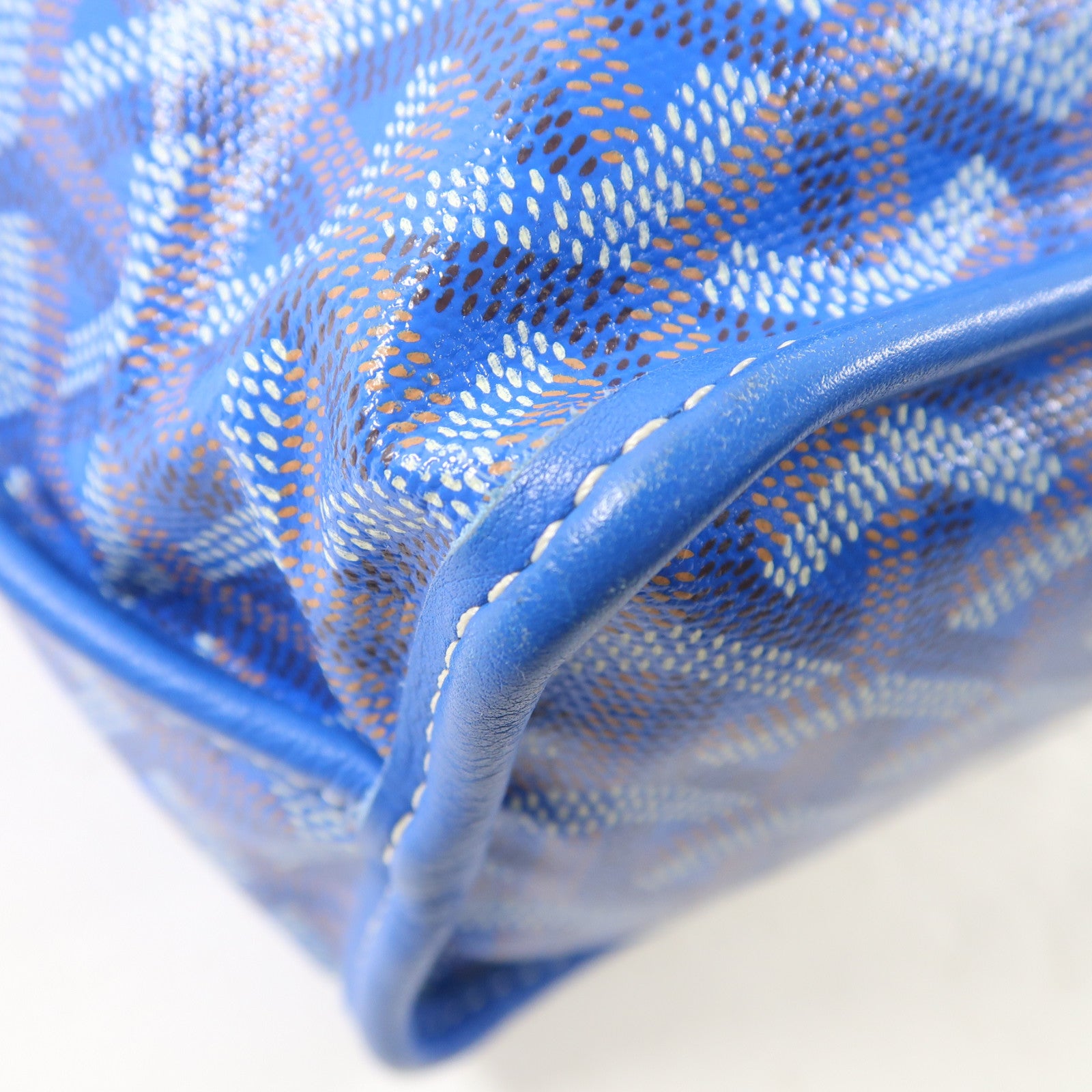 GOYARD 塗層帆布Anjou銀扣手挽袋藍色