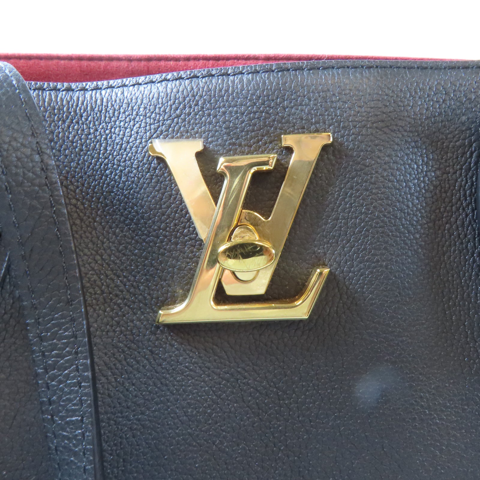 LOUIS VUITTON 【激減優惠】牛皮皮革Lockme Tote金扣肩背袋黑色